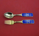 Christmas by A. Michelsen Sterling Silver Fork and Spoon Set 2pc 1964 Orion