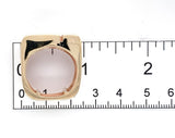 14k Yellow Gold Men's Modern Designer Ring with Brick Design Size 8.25 (#J7303)