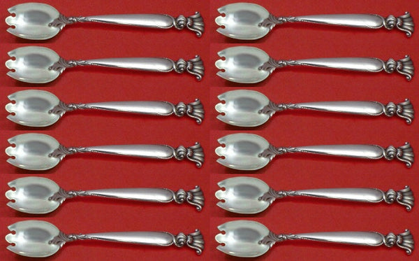 Romance of the Sea by Wallace Sterling Silver Ice Cream Fork Custom Set 12 pcs