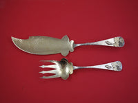 Duhme Sterling Silver Fish Serving Set GW Applied Fish Hammered Aesthetic