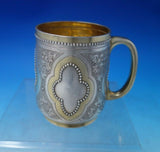 William Hunt Victorian English Sterling Silver Baby Cup Partial Gilt Beads #6276