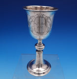 Danish .830 Silver Cup / Goblet w/ Engraved Crest Scrollwork 6" x 2 3/4" (#7613)