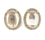 14k Gold 2.77 Carat TW Blue Flash Genuine Moonstone Diamond Stud Earrings #J7324