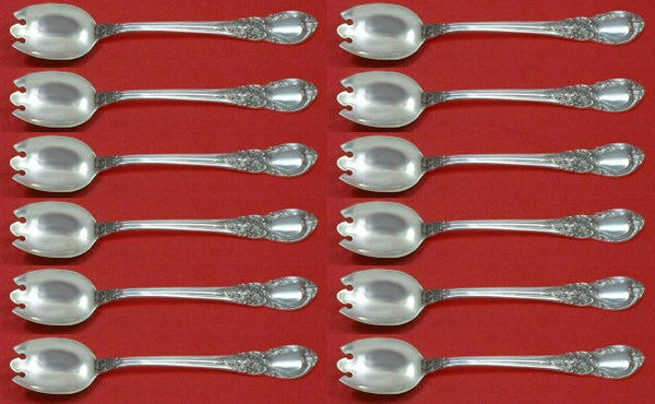 American Victorian by Lunt Sterling Silver Ice Cream Dess. Fork Custom Set 12pc