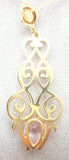 14k Gold Fancy Pendant with 2.16ct Genuine Natural Morganite (#J2763)