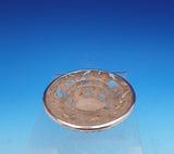 Art Nouveau Silver Overlay Glass Inkwell Chrysanthemum Floral 3 1/2" (#9225)