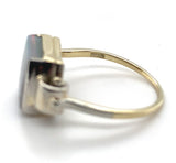 Retro 14k Yellow and White Gold 2.08 Carat Genuine Australian Opal Ring (#J7487)