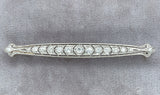 14k and Platinum 1ct TW Art Deco Brooch Bar Pin w/ 15 Genuine Diamonds (#J7612)