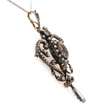 14k Yellow Gold and Silver Top Victorian Aquamarine Lavaliere Pendant (#J5702)