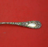 Chrysanthemum by Durgin Sterling Silver Sugar Spoon with White Green Enamel 6"