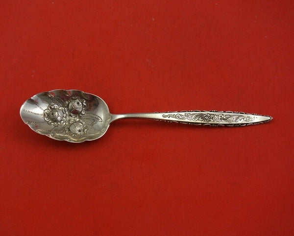 Floral Lace by Lunt Sterling Silver Berry Spoon Roses in Bowl 8 3/8" Serving