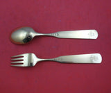 Christmas by A. Michelsen Sterling Silver Fork and Spoon Set 2pc 1957 Vermeil