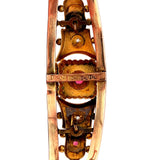 Victorian 9k Rose Gold Diamond Bangle Bracelet (#J5534)