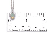 Platinum Oval Australian .60ct Genuine Opal and Diamond Halo Pendant (#J7426)
