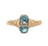 Victorian 10k Rosey Yellow Gold .43ct Genuine Natural Aquamarine Ring (#J7483)
