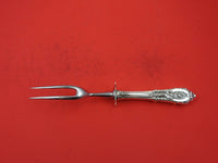 Rose Point by Wallace Sterling Silver Steak Carving Fork 8 5/8"