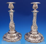 Chrysanthemum by Tiffany and Co Sterling Silver Candlesticks Pair 23 ozt (#8260)