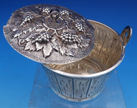 Italian Sterling Silver Fruit Bowl with underplate Barrel of Grapes  (#8372)