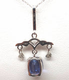 14k Gold Chandelier 2.30ct Genuine Natural Tanzanite Pendant w/Diamonds (#J3757)
