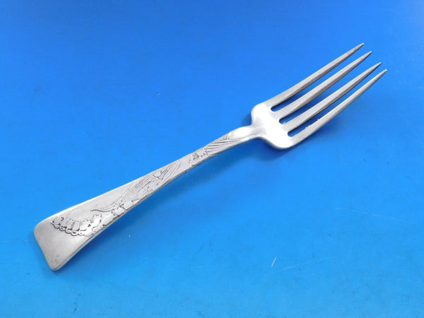 Lap Over Acid Etched by Tiffany Sterling Silver Regular Fork Lily of the Valley