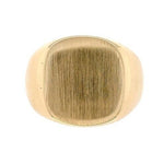 10k Yellow Gold Men's Blank Signet RIng with Brushed Finish Size 7.5 (#J6639)