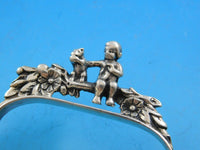 Labors of Cupid Figural 835 Silver W. Germany Napkin Ring w/ Child & Squirrel