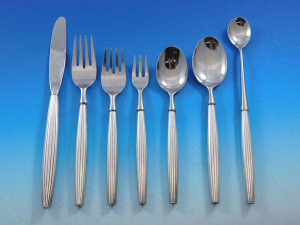Jade with Lines by Contempra House Sterling Silver Flatware Set Service 55 pcs