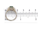 Art Deco 14k White Gold .97ct Green Genuine Tourmaline Filigree Ring (#J7478)