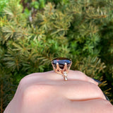 14k Yellow Gold Ring with a Huge 27 Carat Round Genuine Natural Garnet (#J6557)