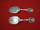 Iris Sorensen Sterling Silver Fish Serving Set w/ large Iris handles 2-pc  9"