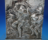 Dutch Sterling Silver Tea Caddy w/ Figural Dutch Scenes 5" x 3 1/2" x 2" (#6779)