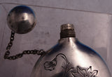 Shiebler Sterling Silver Lady's Drinking Flask Bright-Cut Flowers #8338 (#8725)