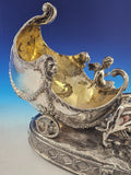 Italian Sterling Silver Centerpiece Chariot Bowl With Lions and Cupid  (#7848)