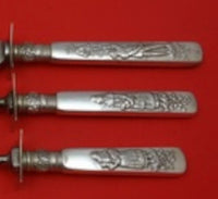 Fontainebleau by Gorham Sterling Silver Roast Carving Set 3pc Knife 15" w/Scenes