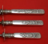 Fontainebleau by Gorham Sterling Silver Roast Carving Set 3pc Knife 15" w/Scenes