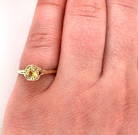 14k Yellow Gold Filigree Ring w/ .61ct Yellow Genuine Natural Sapphire (#J5567)