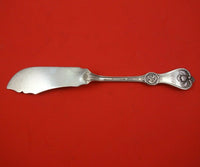 Strawberry by Durgin Coin Silver Master Butter Flat Handle Bright-Cut 6 3/4"