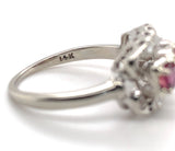 Vintage 14k White Gold  .72ct Genuine Natural Ruby and Diamond Band Ring #J7198
