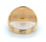14k Yellow Gold Men's Signet Ring with Ribbed Lines Size 6.5 (#J6793)