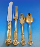 Carnation Gold by Wallace Sterling Silver Flatware Service 12 Set Dinner 60 pcs