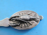 Lobster Art Silver c1865 by Ball Black Sterling Salad Serving Set 12" Applied