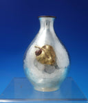 Mixed Metals Gorham Sterling Silver Vase Applied Leaf & Ladybug Aesthetic #6247