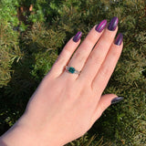 Platinum 2.30 Carat Green Genuine Natural Tourmaline and Diamond Ring (#J6510)