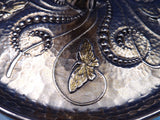 Tiffany and Co Sterling Silver Candlestick Pair Applied Gold Butterflies (#8587)