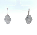 14k White Gold Top Cufflink Earrings with New Wires (#J5147)