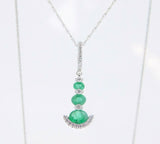 14k Gold Pendant with Genuine Natural .54ct Emeralds and .11ct Diamonds (#J646)