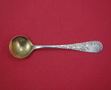 Antique Lily Engraved by Whiting Sterling Silver Salt Spoon Master GW 3 1/2"