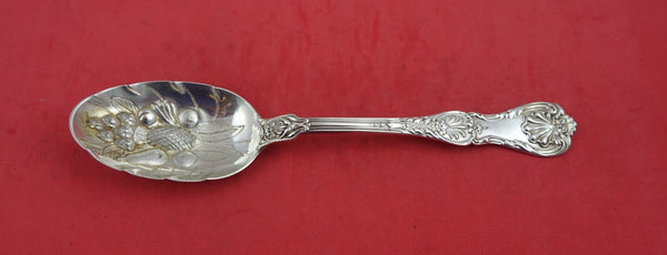 King George by Gorham Sterling Silver Berry Spoon embossed fruit in bowl 8 1/2"