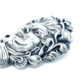 Art Nouveau Large Sterling Pin Woman with Iris (#J4944)