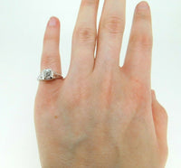18k White Gold Filigree .66ct Genuine Natural Diamond Ring Love Birds (#J5097)